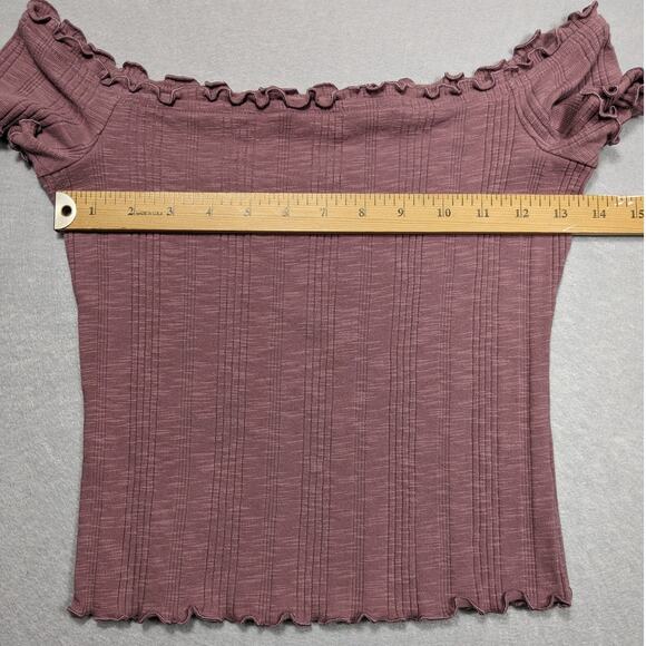 Aeropostale Baby Tee Woman's Medium Purple Ribbed Clean Girl y2k - Picture 3 of 7